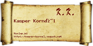 Kasper Kornél névjegykártya