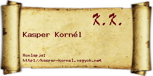 Kasper Kornél névjegykártya